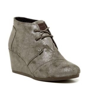 Toms Desert Wedge Gunmetal Booties
